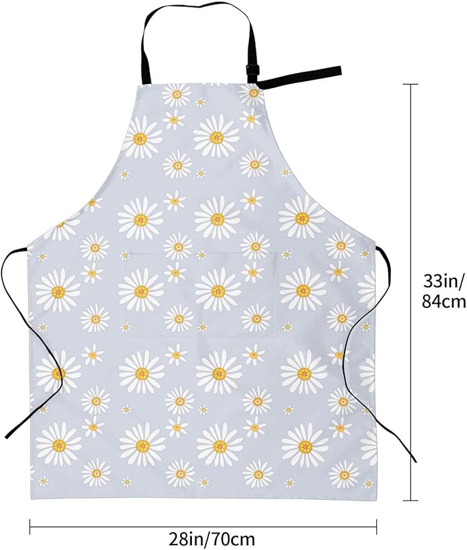Perinsto Waterproof Apron With 2 Pockets Kitchen Chef Aprons Bibs For Cooking Baking Painting Gardening Grooming