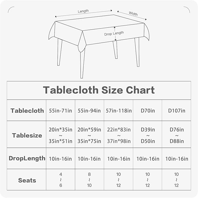 BALCONY & FALCON Round Tablecloth Washable Wrinkle Resistant and Water Proof Table Cloth Decorative Linen Fabric Tablecloth for Dining Parties Kitchen Wedding and Outdoor Use(Navy Blue, 70" Round)