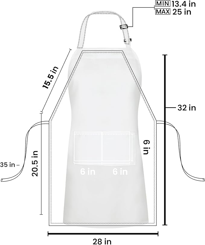 Utopia Kitchen 10 Pack Bib Apron Adjustable with 2 Pockets, Water and Oil Resistant, Cooking Kitchen Chef Apron for Women Men