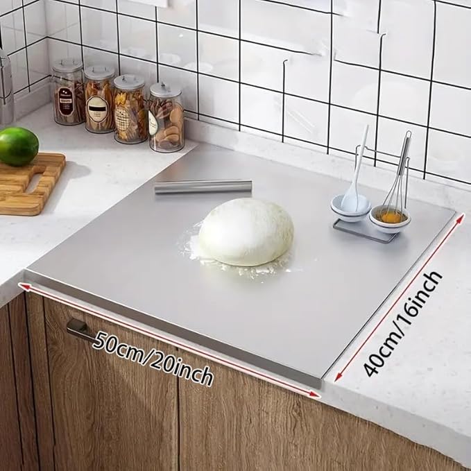 Stainless Steel Cutting Boards for Kitchen, Kneading Cutting Board Mats, Metal Cutting Board for Meat, Fruits, Vegetables, Bread, and Baking Large Cutting Boards (50 x 40cm/19.7 x 15.7in)