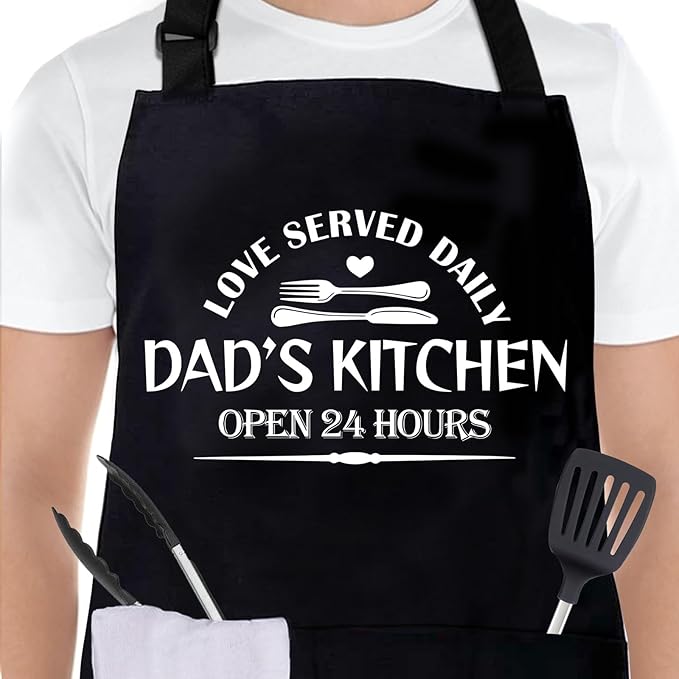 Grilling Aprons for Men,Cnavas Corss Back with Large Pockets Adjustable Chef Aprons, Funny Gifts for Men