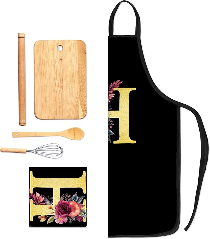 Monogrammed Aprons - A-Z Initial, Letter Aprons for Cooking and Baking