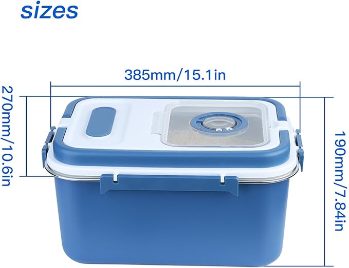 YXQ Rice Sorage Container Bin 20 lbs Stainless Steel Flour Storage Containers with Lid Rice Grain Kitchen Bucket Airtight Canister for Cereals Flour Sugar Tea Milk Wine Ice, Dry/Wet Food,Blue