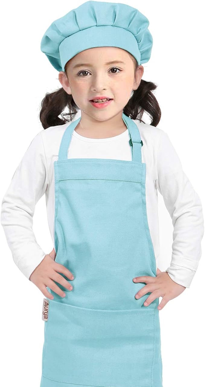 Adjustable Apron and Chef Hat Set for Cooking and Baking