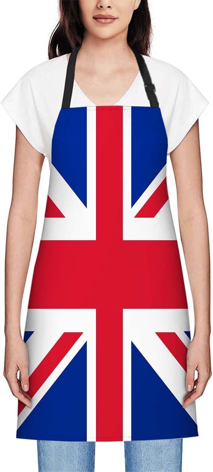 oFloral United Kingdom Flag Apron Adjustable Apron Cooking Kitchen Chef Women Men Aprons for Home Kitchen, Restaurant, Coffee House, Baking Gardening BBQ