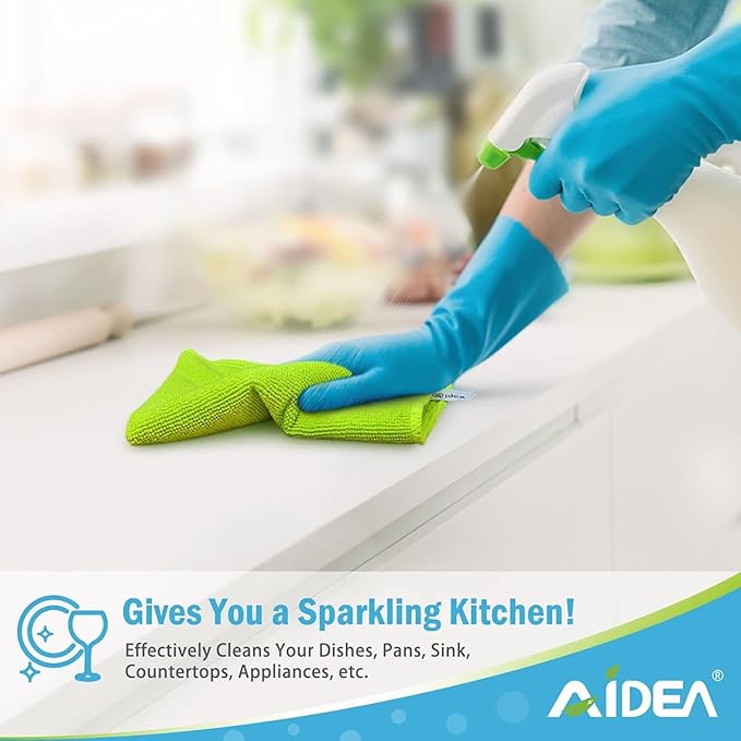 AIDEA Microfiber Cleaning Cloth-600PK, Soft Microfiber Towels for Cars, Absorbent Cleaning Rags, Lint-Free Streak-Free Wash Cloths for House, Kitchen, Window(12in.x12in)