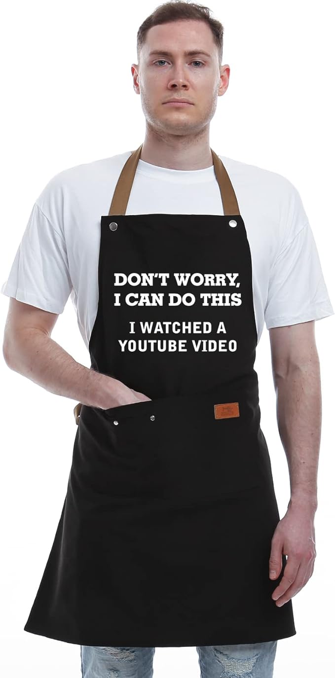 REHAVE Funny Gift for Men, Women, Dad, Anniversary, Father's Day Gifts from Daughter Son, Christmas Gifts for Husband, Boyfriend, Brother, Uncle, Unique Birthday Grilling Gift – BBQ Cooking Chef Apron
