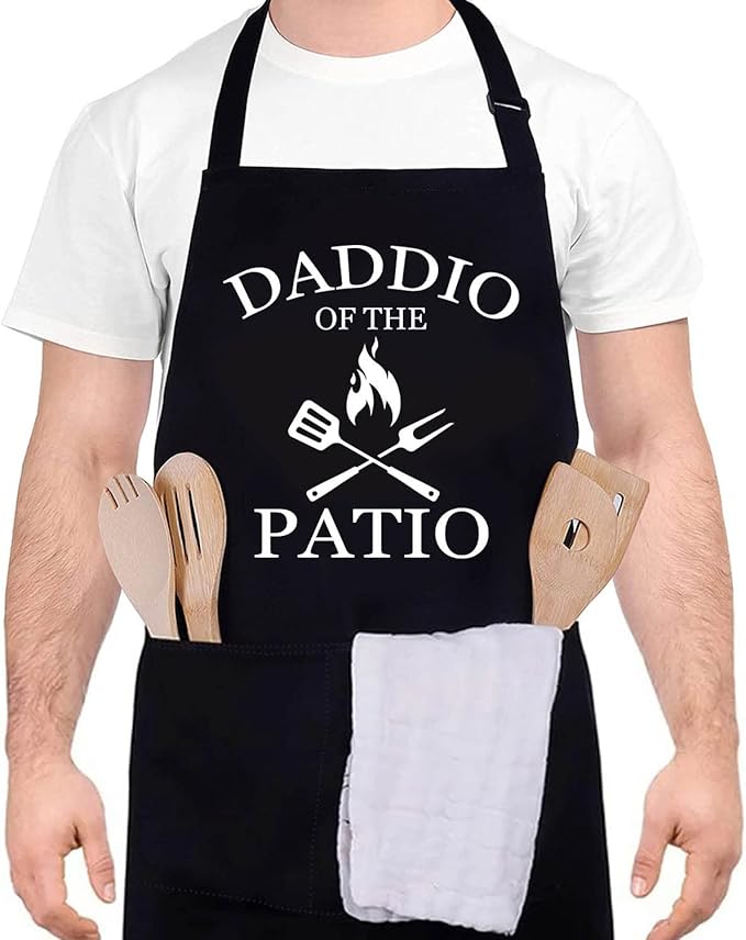 Funny apron for men Adjustable Waterproof with Pockets for Cooking Baking BBQ Gift Apron for Day, Birthday Gifts