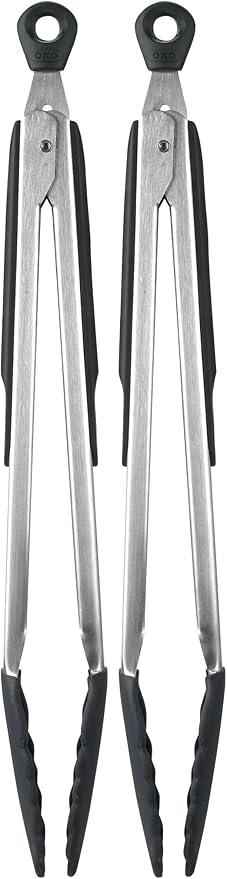 OXO Good Grips 12-Inch Tongs with Silicone Head,(Pack of 2)