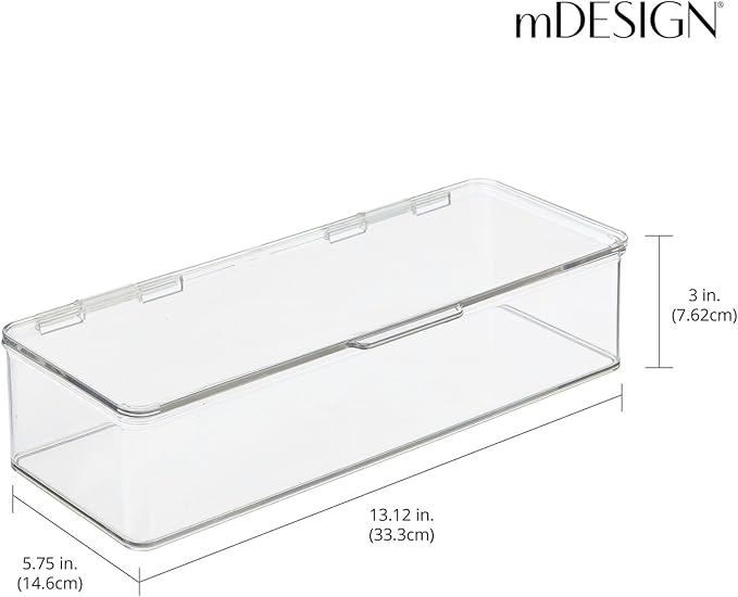 mDesign BBQ Grill Accessories Organizer Box for Cooking Utensils - Clear