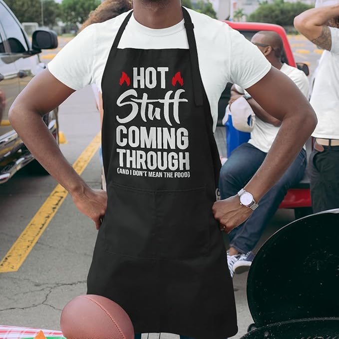 SANDJEST Men's Aprons with Pockets - Funny Aprons for Men BBQ, Kitchen, Cooking - Gifts for Birthday, Birthday