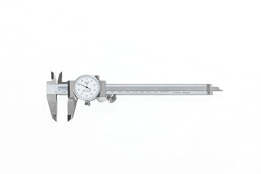 PEC Dial Caliper 0-150mm, Stainless Steel Precision Measuring Tool with Shock-Proof Dial, High Accuracy ±0.03mm