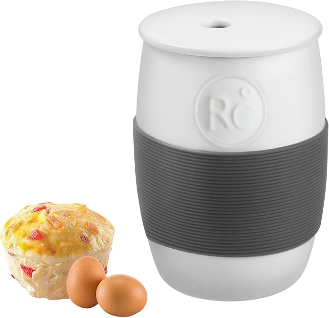 Professional Ceramic Egg Cooker for Microwave, Quick Scrambled Egg Maker Holds Up to 4 Eggs, Easy & Healthy Breakfast Microwave Cooker Great for Mug Cake, Muffin, Omelet, 100% Food Safe