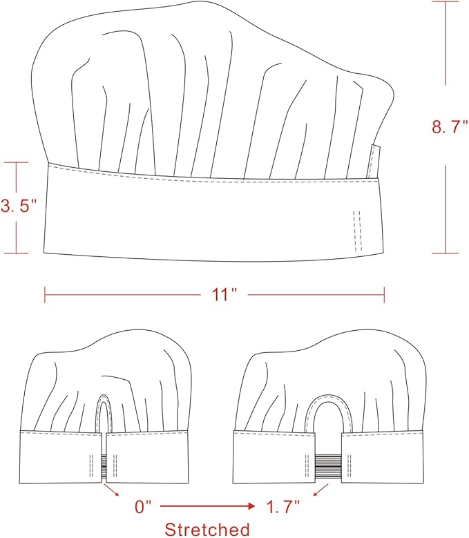 yotache Chef Apron and Hat Set, Chef Hat and Kitchen Apron Adult Adjustable White Baker Costume for Men and Women, 1 Set (33" L x 26" W)