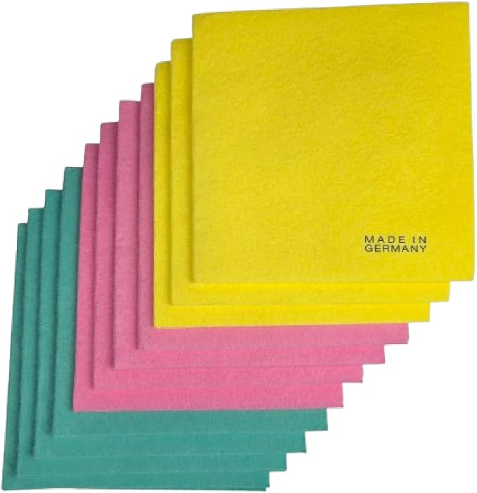 German Viscose Rayon Dishcloth 11 Pack, Nonwoven Cleaning Cloths, Quick Dry, High Absorbent, Durable Kitchen Towels, Reusable Dish Cloths, Made in Germany