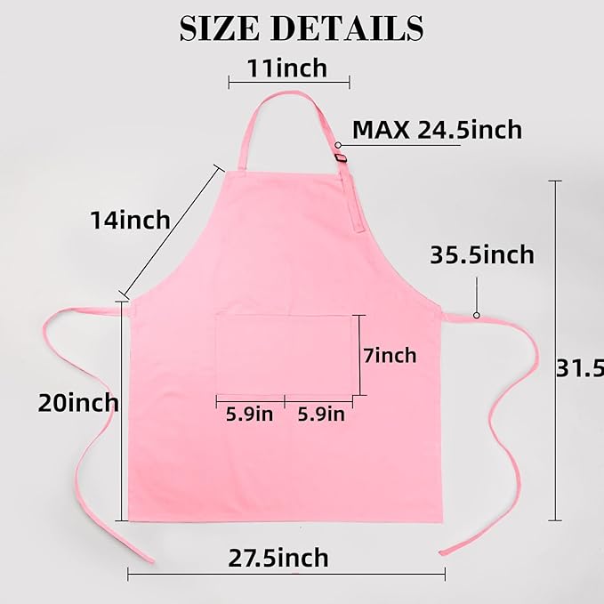 Chef Apron and Hat set, 2 Pockets Adjustable Cotton Kitchen Cooking Bib Apron, Baker Costume for Men Women