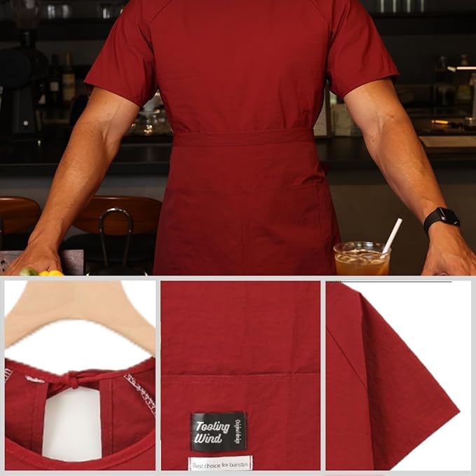 Chef Apron-Cross Back Apron for Men Women with Adjustable Straps and Large Pockets,Canvas