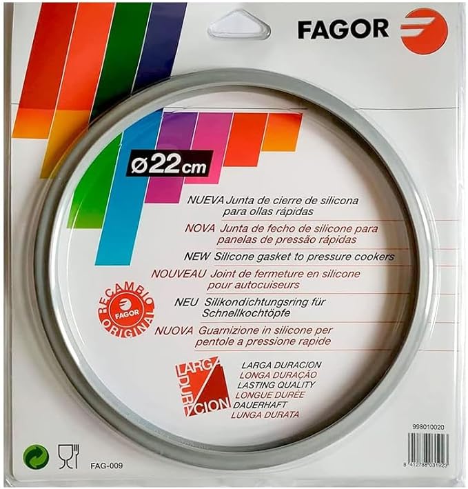 Anakel Home Fagor Pressure Cooker Rubber Replacement M18804554 Compatible with Fagor Pressure Cooker with Interior Diameter of 8.66in | Silicone, Ø8.66in, Gray