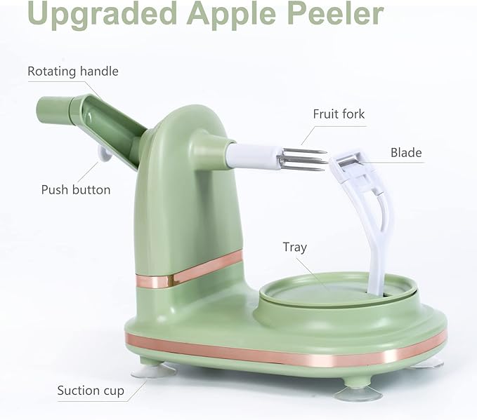 Soft Home Upgraded Plastic Apple Peeler, Pear Peeler and Apple Slicer Corer with Stainless Steel Blades(one backup blade included)