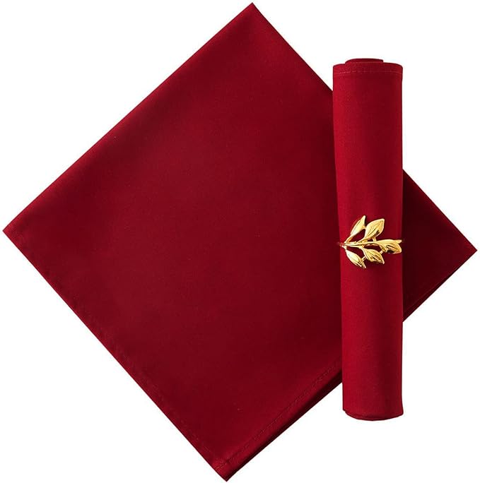 Cloth Napkins Set of 12,Made of 100% Cotton, Dinner Napkins 18x18 inch,Maroon Napkins for Fall,Christmas Table Decoration (Dark Red)