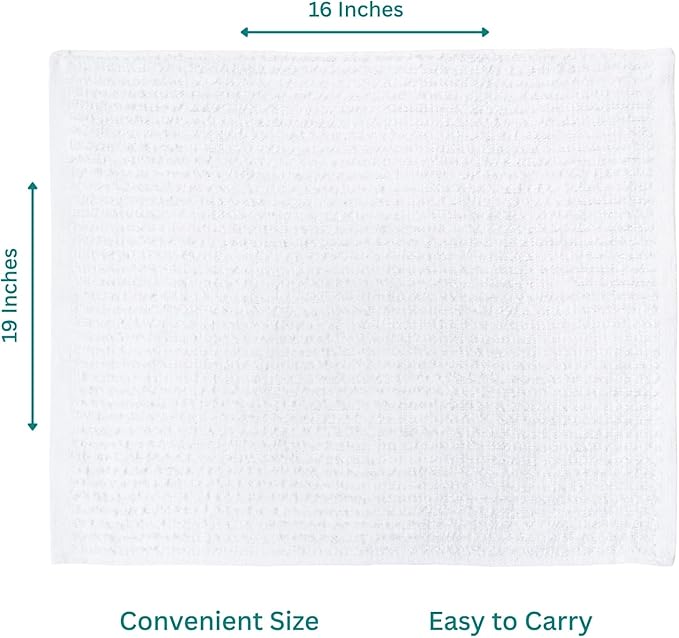 Looperry White Terry Cloth Rags (16 Pack) 16"x19" Inches Ribbed - Lint Free Dish Cloth Multipurpose Cleaning Rags for Housekeeping, Car Wash. Absorbent & Reusable Bar Mop Towels for Kitchen Cotton