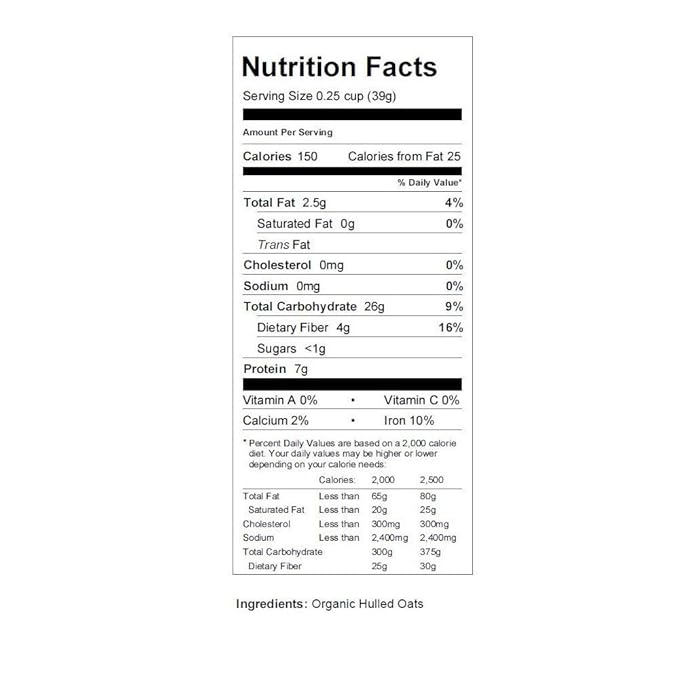 Organic Hulled Oat Groats - 30 Lbs - Oats - Hull Removed - Cereal Grain - Storage, Grains, & More