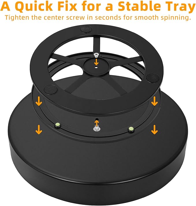 Metal Lazy Susan Organizer, 10 Inch Anti-Rust Turntable for Cabinet, Kitchen, Dining Table, Bathroom – Rotating Spice Rack, Spinner Storage, Round Carousel Organizer for Countertop Black