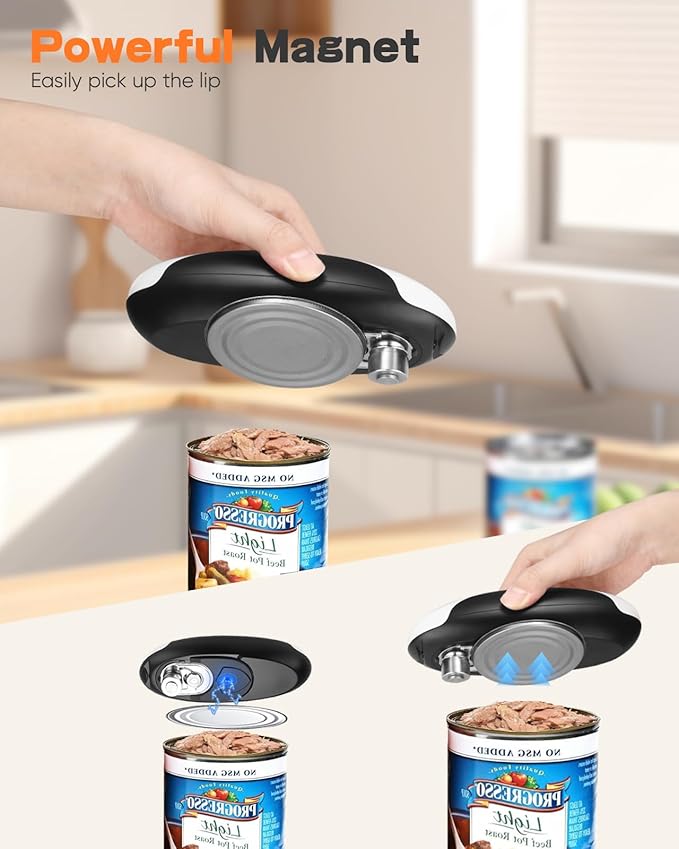 Electric Can Opener, Can Opener Electric Fits All Can Sizes, One Touch USB Rechargeable Automatic Can Opener for Kitchen and Seniors with Arthritis, Chef, Portable Kitchen Gadgets