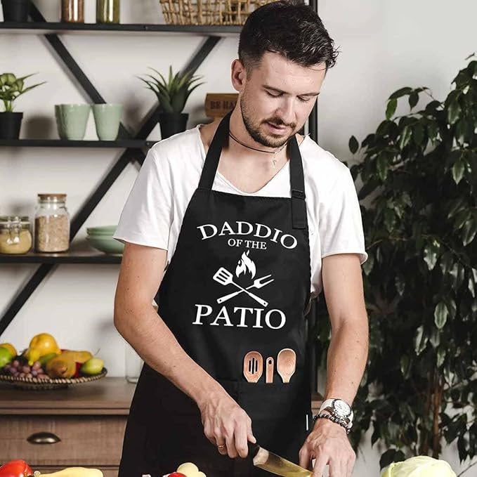 Funny apron for men Adjustable Waterproof with Pockets for Cooking Baking BBQ Gift Apron for Day, Birthday Gifts