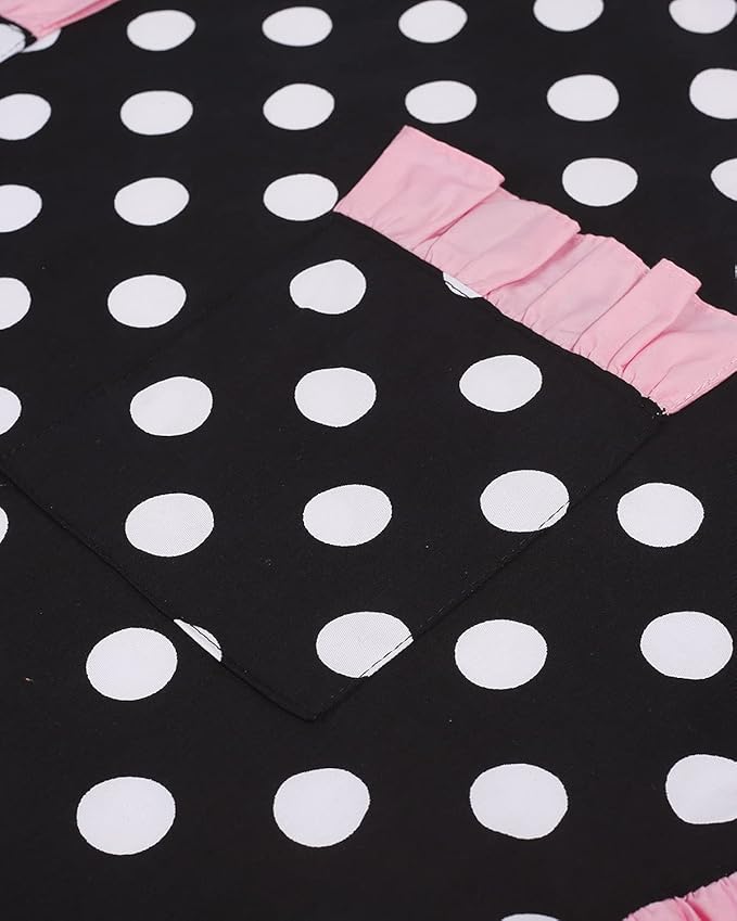 RosieLily Retro Aprons for Women with Pockets Vintage Apron Kitchen Apron for Cooking Baking Cute