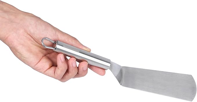 Restaurantware 11" Stainless Steel Turner - 6 Pack - German Standard Kitchen Spatula with Ergonomic Handle, Heat-Resistant - Heavy-Duty Steel Spatula for Flipping Burgers, Eggs, Meat