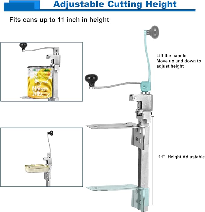 Commercial Can Opener Heavy Duty - Yeipower Industrial Manual Can Opener Opens Up to 11" Tall Cans