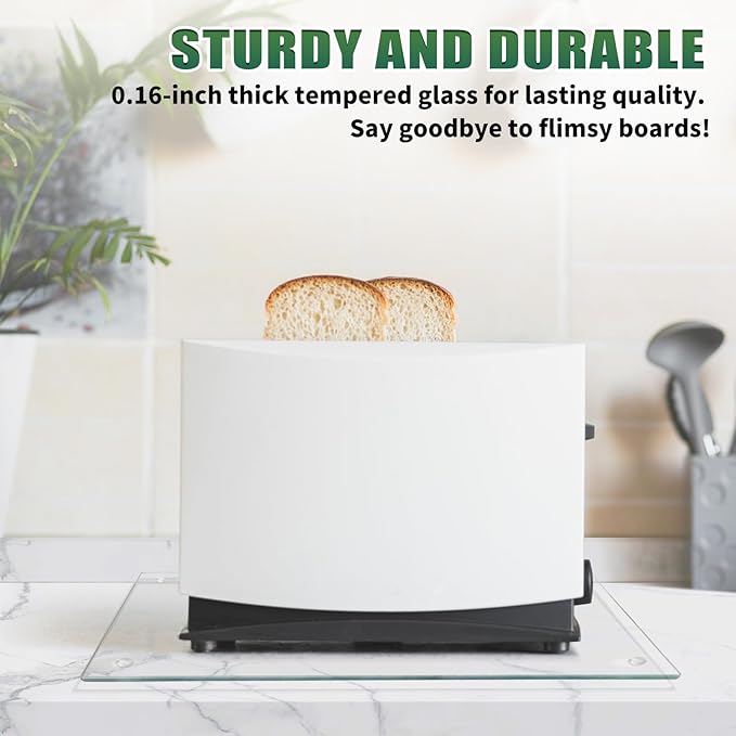 Seelenruhe Tempered Glass Cutting Boards for Kitchen Counter, Clear Cutting Boards for Countertop, Non-Slip, Heat-Resistant, Easy to Clean, Kitchen Decoration, 16x12 & 12x8 2PCS