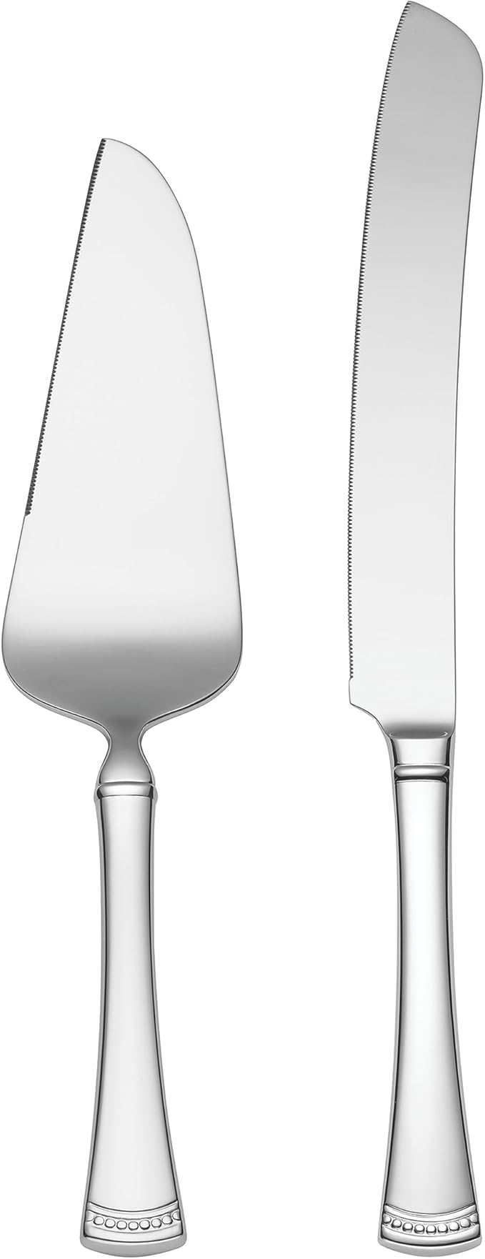 Lenox Silverware Serving Set, Portola 2-Piece Dessert Set, Serving Utensils, 18/10 Stainless Steel, Mirror Finish, Dishwasher Safe, Cake Knife & Cake Server, Dessert Serveware (Silver, 2 Piece)