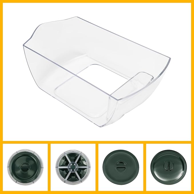 Cereal Dispenser, 6-grid 360° Rotating Grain Dispenser, 6 in 1 Sealed Clear Rice Dispenser, 6kg/13.2lbs Grain Storage Container, PET Round Granular Dry Food Dispenser, 10.63*10.63in Dark Green