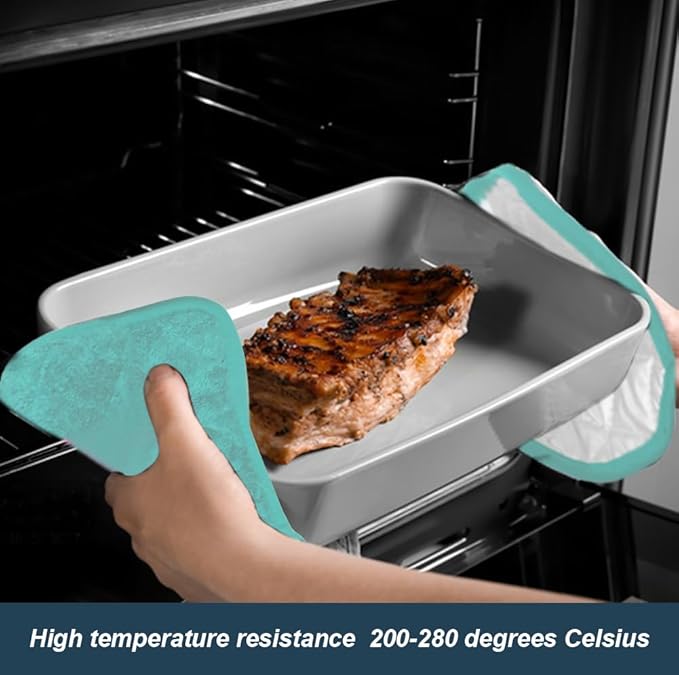 meioro 4-Pack Pot Holders for Kitchen High Heat Resistant Potholder, 100% Cotton Hot Pads, Quilted Terry Hot Pot Holder Set for Kitchens, Washable Trivet for Cooking and Baking 7x7 Inches (Aqua)