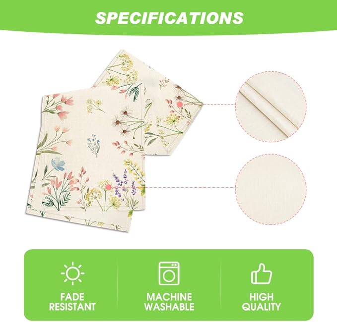 Artoid Mode Flowers Summer Table Runner, Seasonal Spring Fall Kitchen Dining Table Decoration for Home Party 13x60 Inch