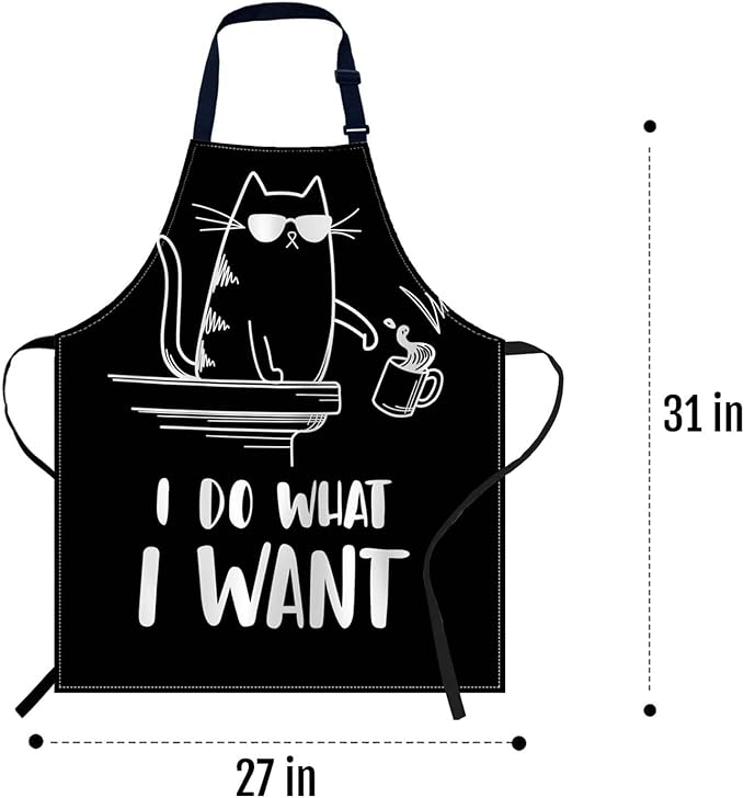 oFloral I Do What I Want Apron Adjustable Bib Chef Aprons Cooking Apron Unisex Women Men Aprons Perfect for Home Kitchen, Baking, Gardening, Restaurant, Coffee house BBQ