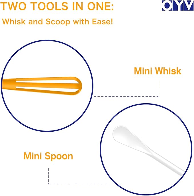 OYV multifunctional mini whisk,mini spoon,small whisks for cooking,tiny whisk 2 pieces,mini small wisk,for Blending,Whisking,Beating Ingredients, Mixing Sauces