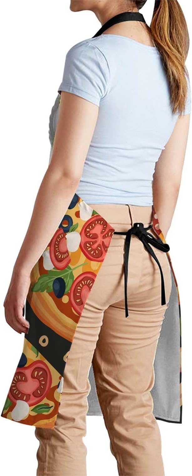 oFloral Italian Cheese Pizza, Pizza Makes Anything is Possible Apron Adjustable Bib Chef Aprons Cooking Apron Unisex Women Men Aprons Perfect for Home Kitchen, Baking, Gardening, Restaurant