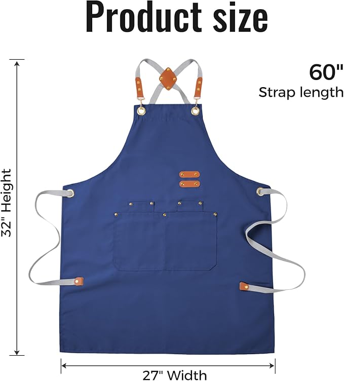 Aoomzoon Durable Kitchen Apron,Multifunctional Chef Aprons for Women & Men with Pockets for Cooking Baking & Daily Use