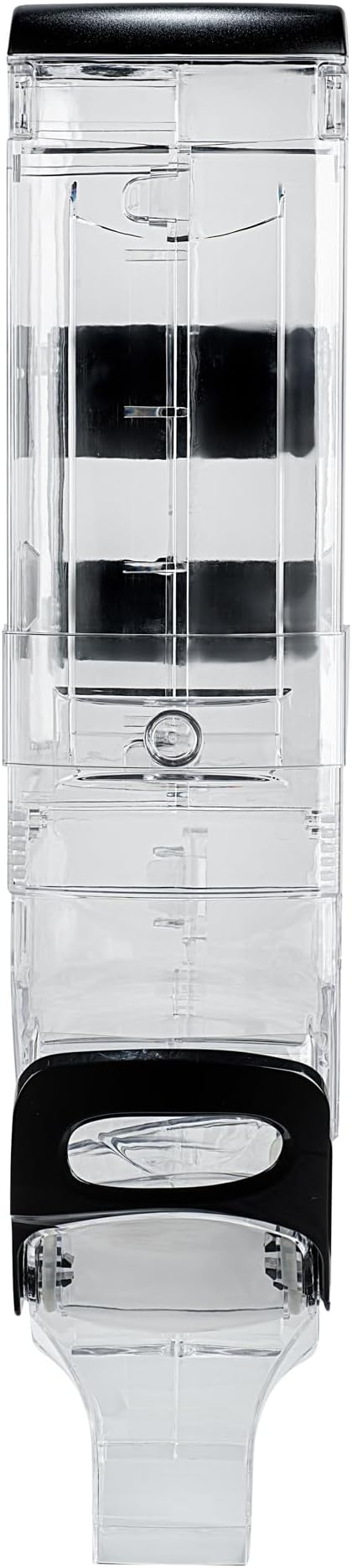 Restaurantware Cereal Dispenser 5 gal Plastic Wall-Mounted Gravity Bin Candy Dispenser Self-Serve Black Dry Food with Wall Mount Brackets for Breakfast Buffet or Hotel Use