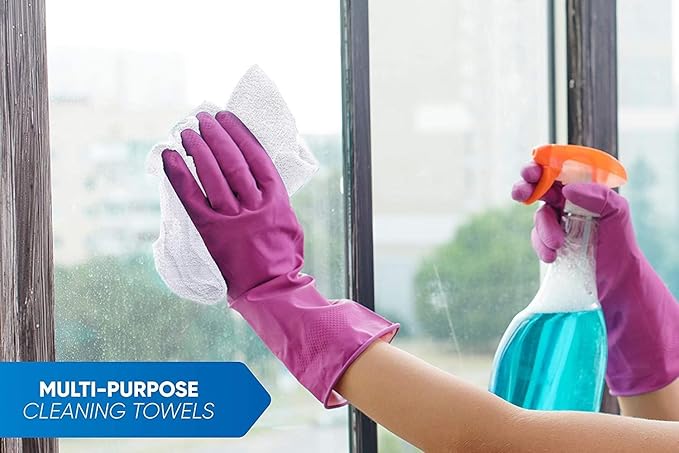 100% Cotton Terry Towels Cleaning Cloths Pack of 250 (12x12 Inches) White Cotton Terry Cloth Bar Rags White Bar Towels, Multipurpose High Absorbent Terry Towels for Cleaning Auto Detailing or Painters