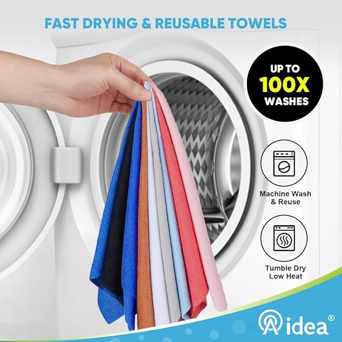 AIDEA Microfiber Cleaning Cloth 330 Sheets 6 Roll, Pink, Microfiber Towels for Cars, Shop Rags Washable,Cleaning Rags Reusable Paper Towels for Automotive, Mechanic, Workshops, House,11×9"