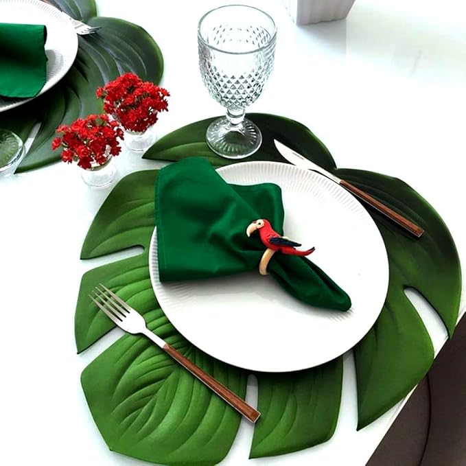 Green Cotton Cloth Napkins Set of 6, Washable Reusable for Christmas, Thanksgiving, Holiday, and Everyday Dinner Table Use (Dark Green)