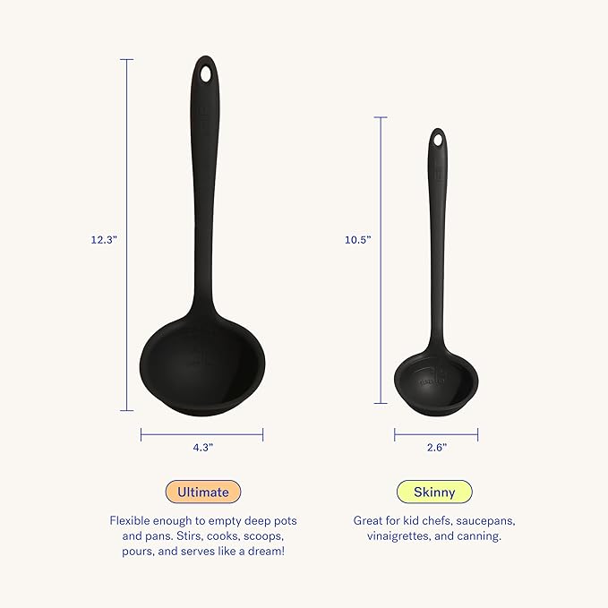 GIR: Get It Right Silicone Soup Ladle - Non-stick Heat Resistant Seamless Kitchen Cooking Serving for Soups, Chili, Sauces, Batter, and More - Ultimate, Studio White