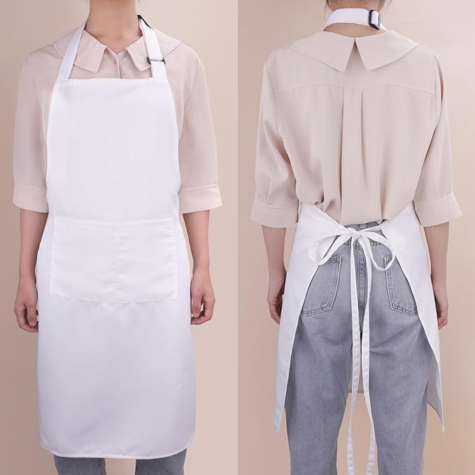 Large Chef Apron for Men and Women, Cooking Kitchen Aprons with 2 Large Pockets Water Oil Resistant