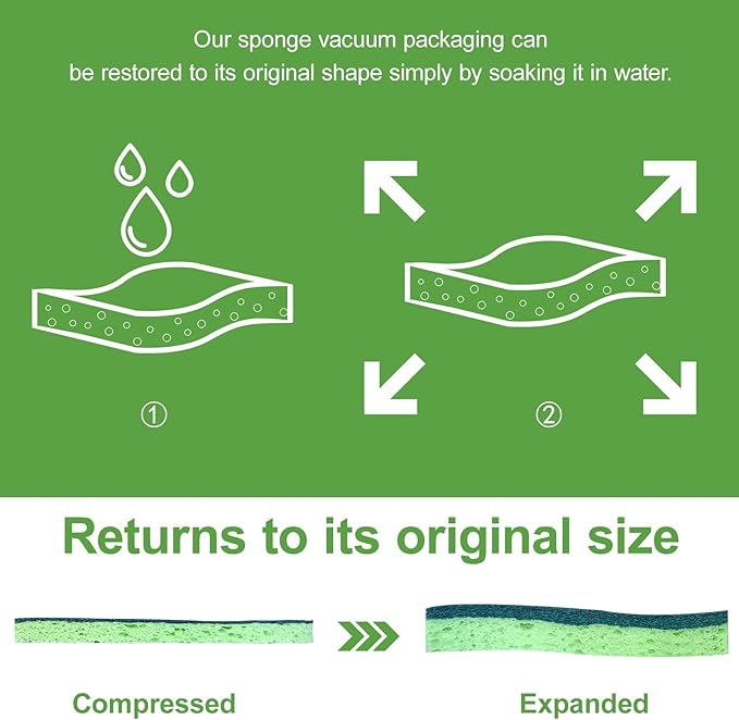 Non Scratch Scrub Sponge and Wire Dishwashing Rag Combo, 12+12 Pack, Dish Sponges and Multipurpose Wire Dishcloths for Kitchen Cleaning, Dish Washing, and Household Scrubbing
