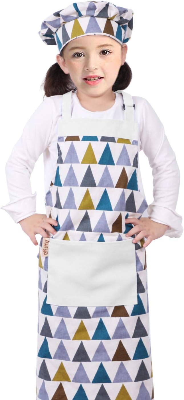 Adjustable Apron and Chef Hat Set for Cooking and Baking