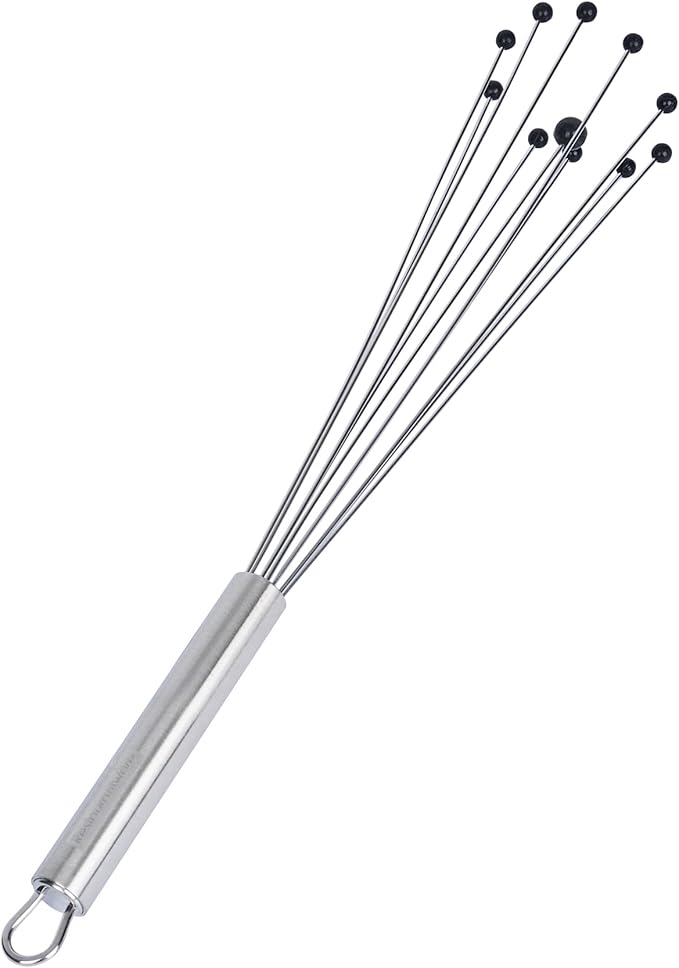 Restaurantware 12.5 in Stainless Steel Ball Whisk with Silicone Tips - 24 Pack - German Standard Sauce & Gravy Whisk, Non-Scratch, Dishwasher Safe - Non-Stick Safe Silicone Ball Whisk for Baking